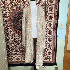 Free People Long Sleeve Duster with ultra-cozy fabrication, irresistibly fuzzy